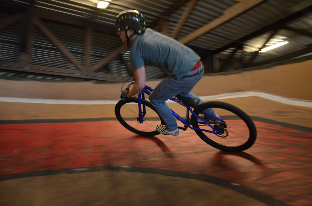 Anthony riding the pumptrack