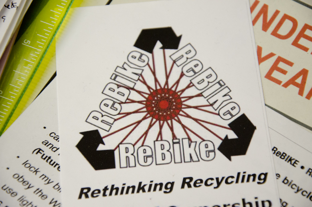 The ReBike logo on a flyer